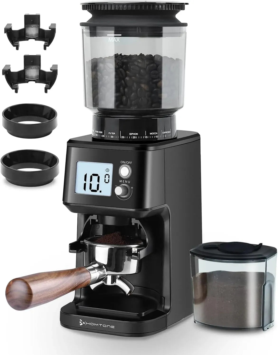 Portafiltro, macinino per chicchi di caffè, 51 Livelli, nero, per Espresso
