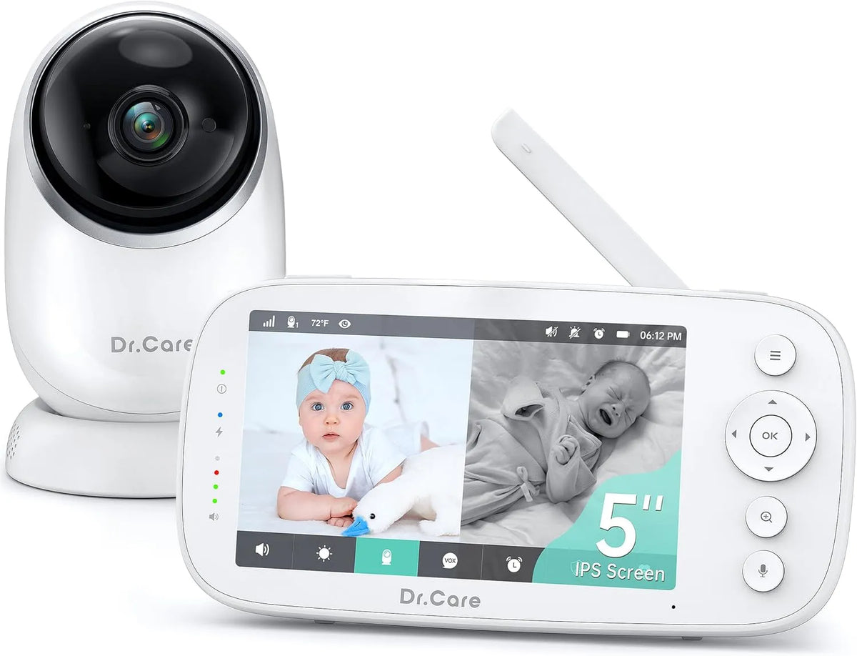 Monitor, Dr.Care 5000mAh, Wi-Fi, VOX & PTZ, schermo per PC, Baby Monitor Video e Audio senza WiFi 2K