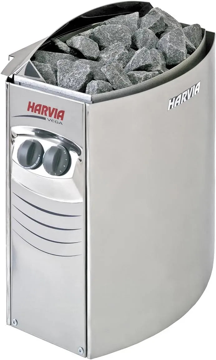 L 48 SN-HARVIA-PO60 SN- -PO60 Stufa Elettrica Sauna Collezione Vega Compact 6 kW dotato di Unità di controllo Incasso BC60 5-8 m³ L 48 x P 31 x H 54