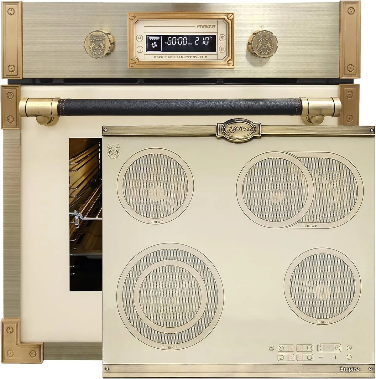 Piano cottura in vetroceramica EH 6427, 60 cm, 73 L, da incasso, Kaiser Forno a pirolisi ElfAD+KCT 6185 IElfEm, Retro in vetroceramica