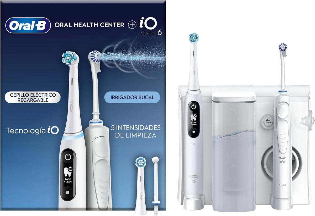 iO6 Spazzolino Elettrico, Oral-B Idropulsore, 2 Beccucci Oxyjet, 2 Testine