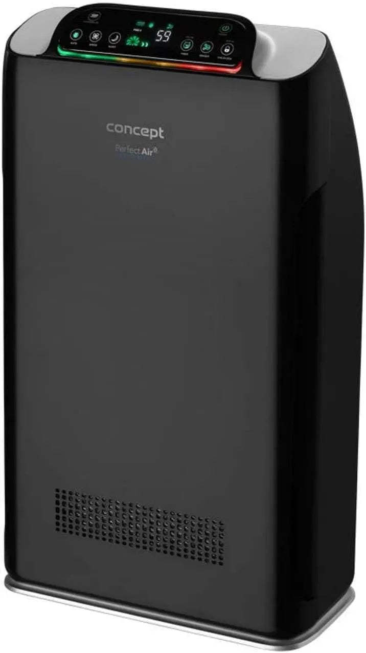 Concept CA2000 m3/h Purificatore d'aria, 320 m³/h, nero, filtro al carbone 99,9% app mobile, Hausgeräte Perfect Air SMART, filtro HEPA-13