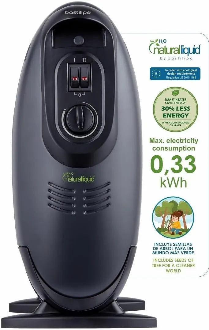 Termoventilatore MR-ECOFLUID-7 H2O, 600 W, 4K UHD, nero, 200/400/600W, 7 elementi c/termostato, 0,4Kw/h, 0,4 Kw