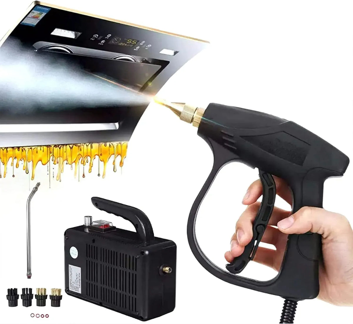 Pulitore a vapore, 2500 W, portatile, professionale