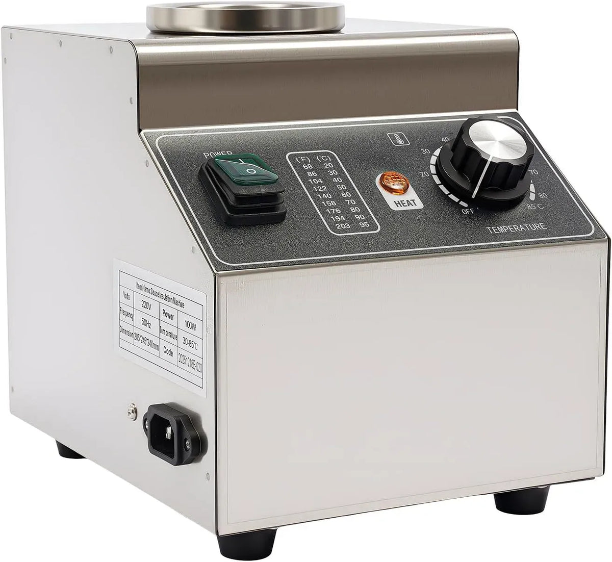 macchina per la, bottiglia, 100 W, 30 a 85 °C, 680 ml, acciaio inox, funzione riscaldante, per la conservazione del calore per marmellate