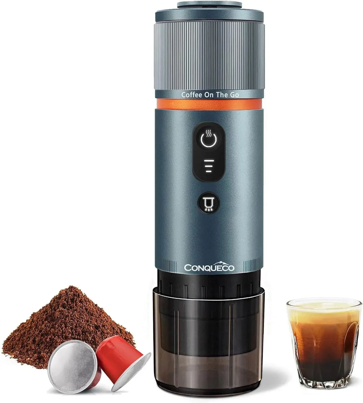 Macchina per Caff, macchina da caffè elettrica, portatile, funzione riscaldante, blu, per Caffè Espresso Portatile: Caffettiera Elettrica Rica