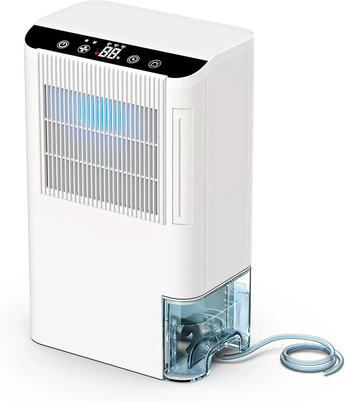 Deumidificatore, 2,5 L, portatile, timer, ampio serbatoio, bianco, modalità timer di sospensione