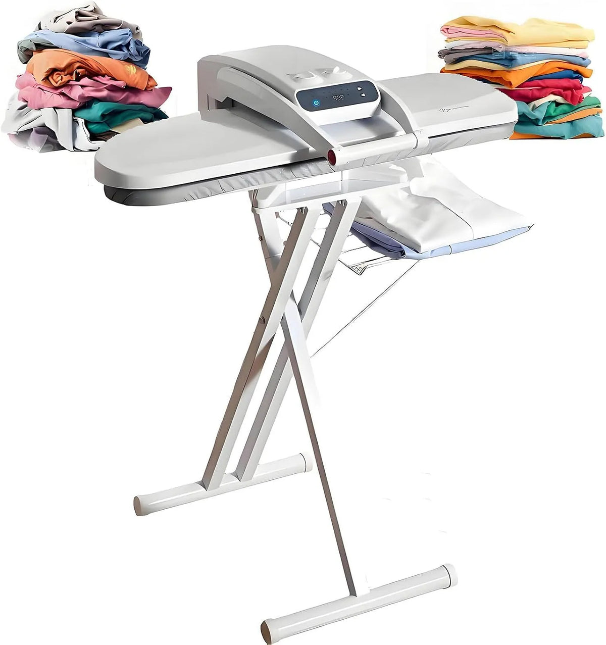 XQDY16S Pressa, 65 a 205 °C, touch, vapore, display LCD, 2 zone di temperatura, funzione riscaldante, bianco, Stiratrice
