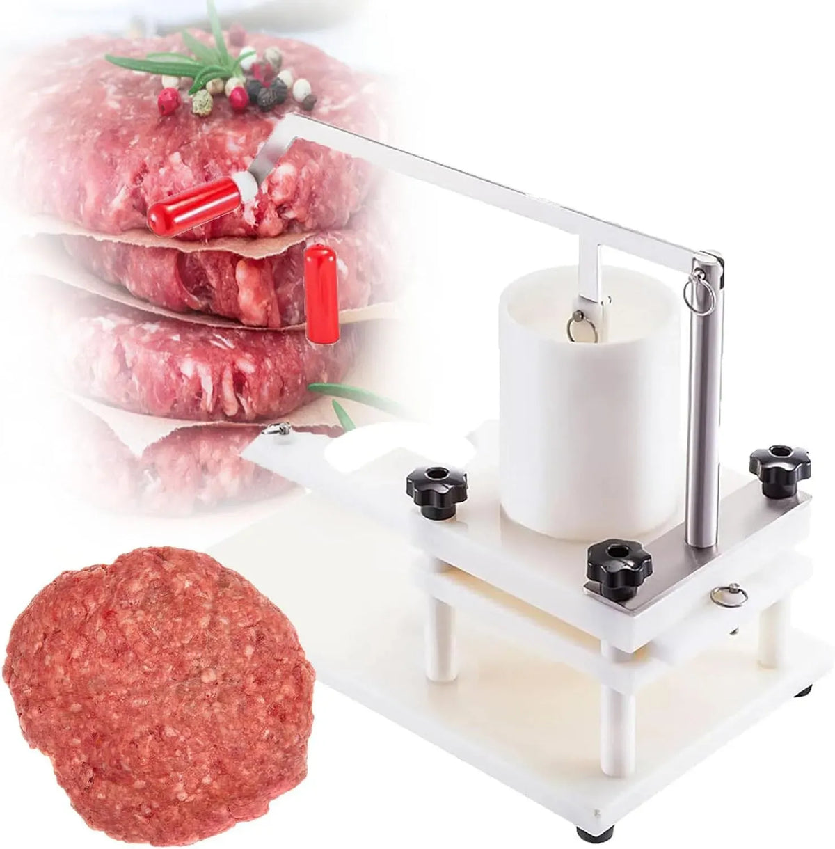 Macchina per Hamburger, Pressa, 109 cm, Macchina per Hamburger da 109 cm con tramoggia Grande