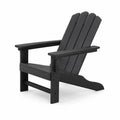 Sedia Adirondack da esterno in legno massello di pino verniciato nero con braccioli 80 x 75 x 90 cm
