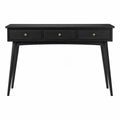 Consolle ingresso in MDF nero con 3 cassetti e gambe in legno massello dimensioni 120 x 35 x 80 cm