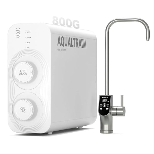 Lavello da cucina, AQUALTRA CAN 372 USF-AR-800, ampio serbatoio, rapporto puro/scarico 3:1, rubinetto LED intelligente, certificato NSF/ANSI/