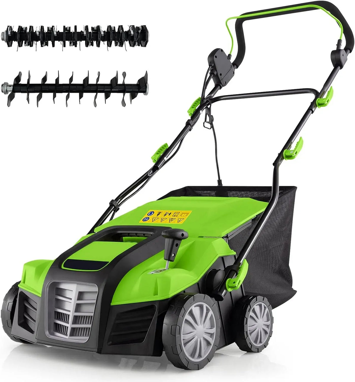 Scarificatore Elettrico 2 in 1, Verde, 2000W, Lavoro Sacco 55L