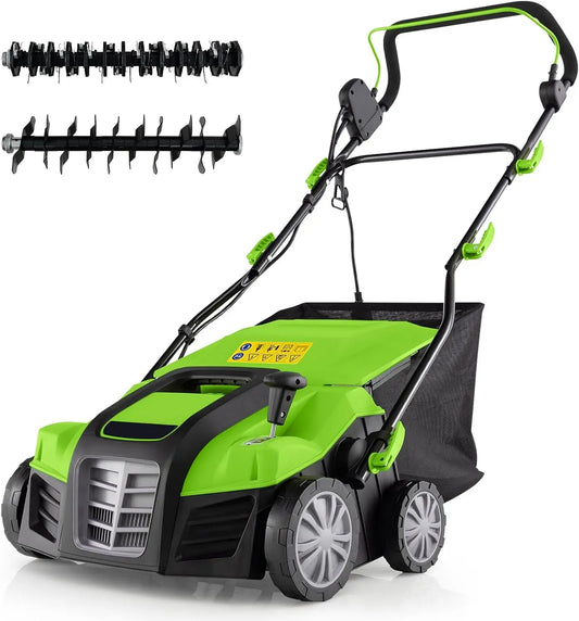 Scarificatore Elettrico 2 in 1, Verde, 2000W, Lavoro Sacco 55L