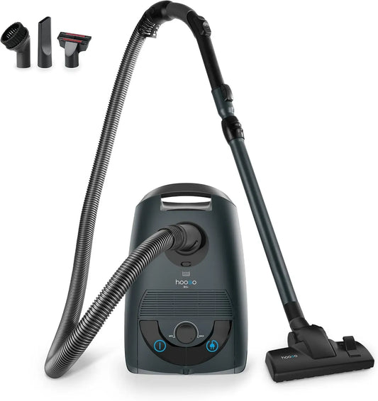 Aspirapolvere HEPA 14, 3 L, 850 W, 74 dB, Hoogo B3+ grafite con bocchetta Flipflop, 11 m raggio