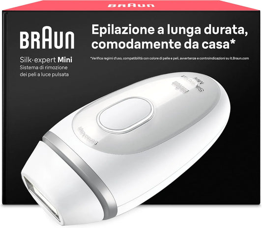 Braun Pl1100 epilatore elettrico, bianco, Silk·Expert Mini Epilatore Luce Pulsata