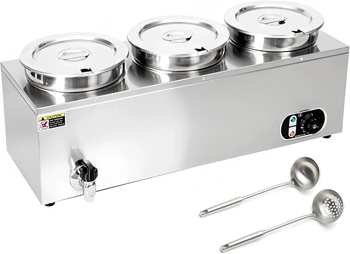 Pentola e padella 3-110V, 7 L, 30 a 85 °C, 110 V, professionale, acciaio inox