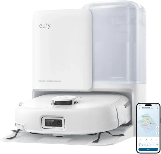 Robot aspirapolvere E25, aspirapolvere robot, lavapavimenti elettrico, eufy Robot Aspirapolvere HydroJet con Rullo Lavapavimenti