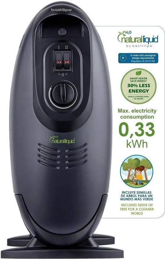 Termoventilatore MR-ECOFLUID-7 H2O, 600 W, 4K UHD, nero, 200/400/600W, 7 elementi c/termostato, 0,4Kw/h, 0,4 Kw