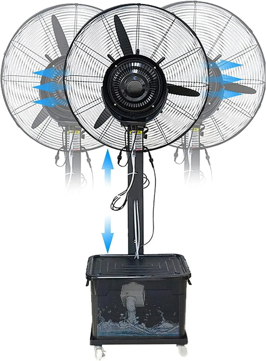 Ventilatore, 42 L, ampio serbatoio, professionale, oscillante 90°