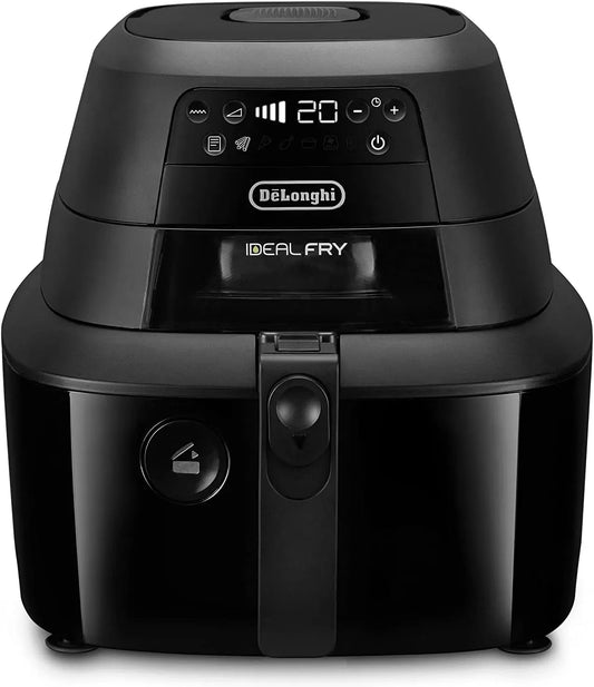 De'Longhi FH2184.BK Friggitrice ad aria, 3,9 L, 5 programmi, nero, Vasca removibile da 3,9L, Sistema SHS Double, Capacità 1, 1.25 Kg