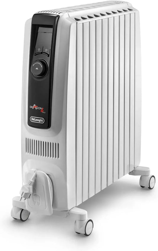 De'Longhi TRDX41025E Termoventilatore, 2500 W, timer, 3 livelli, bianco, timer 24 ore, Dragon 4 Pro