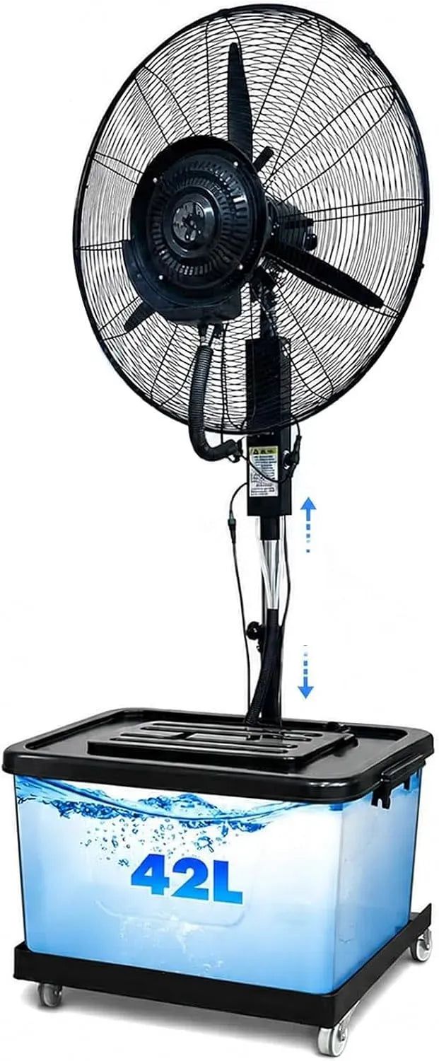 Ventilatore, 42 L, esterno, industriale, 3 velocità, oscillazione, ampio serbatoio, professionale, Oscillazione 90°
