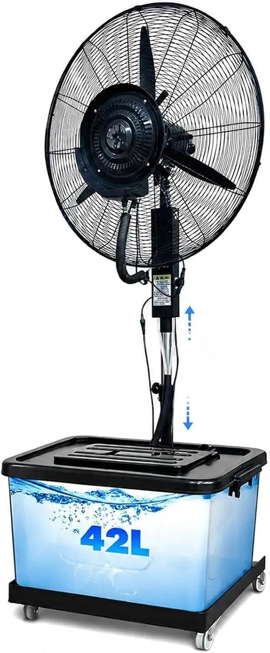 Ventilatore, 42 L, esterno, industriale, 3 velocità, oscillazione, ampio serbatoio, professionale, Oscillazione 90°