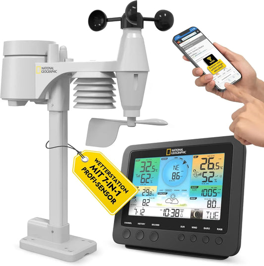 Stazione, sensore, stazione meteorologica wireless, esterno, Wi-Fi, senza fili, per vento