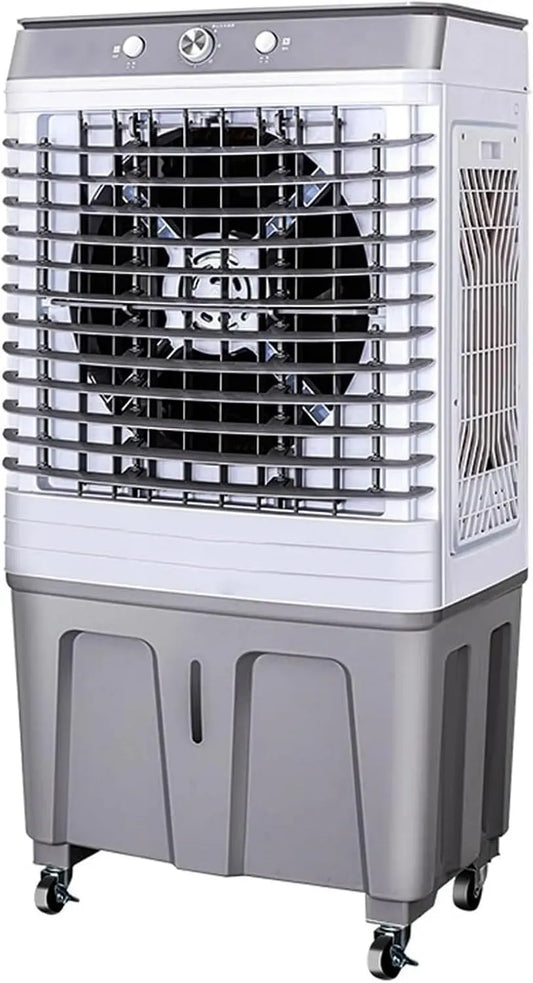 per Patio, Raffrescatore Evaporativo Industriale, per Giardino, 3 Velocità, Oscillazione a 120°, Serbatoio da 60 Litri, Veranda e Stabilimenti