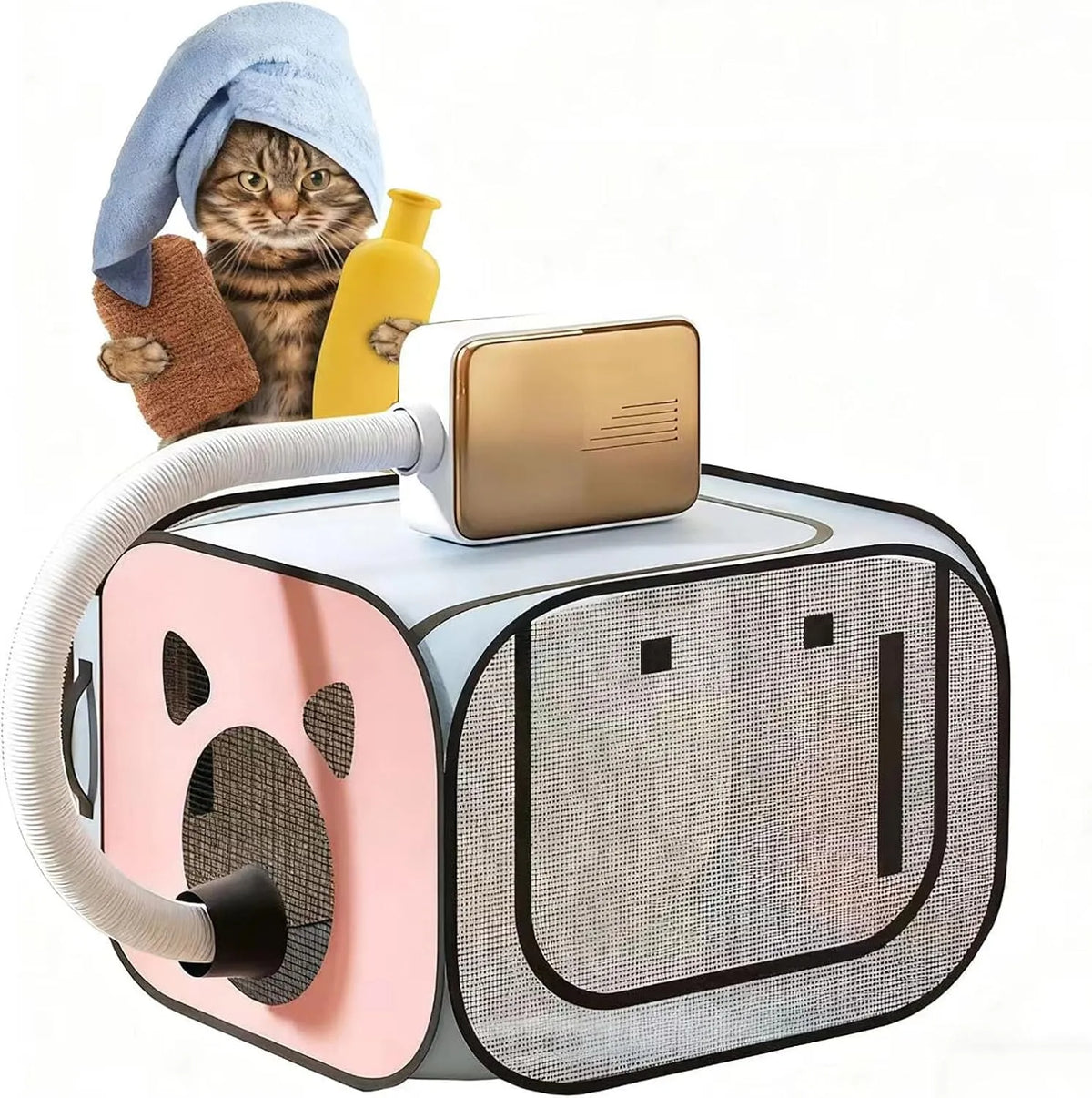 portatile, Scatola asciugabiancheria per cani e gatti, per la toelettatura della casa e i, asciugatura efficiente a 360°, asciugatura rapida 10 minuti