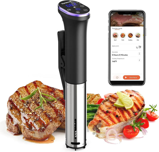 IPX7 Impermeabilità, Bassa Temperatura, WiFi Sous Vide Roner 1100W, 10℃-90℃