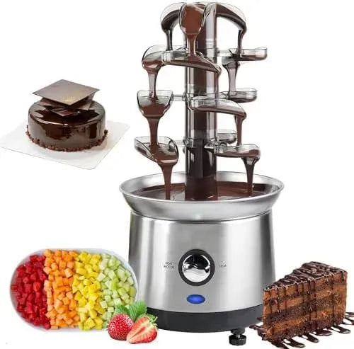 fonduta, 1,1 kg, acciaio inox, per salse, Fontana di cioccolato elettrica a 4 piani in acciaio inox