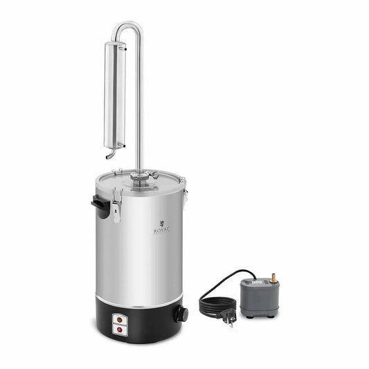 RCAD 20B Acciaio Inox, Royal Catering Distillatore Oli Essenziali e Acqua, 30-110 °C, 2000 W, 20 Litri, Diametro 250 mm