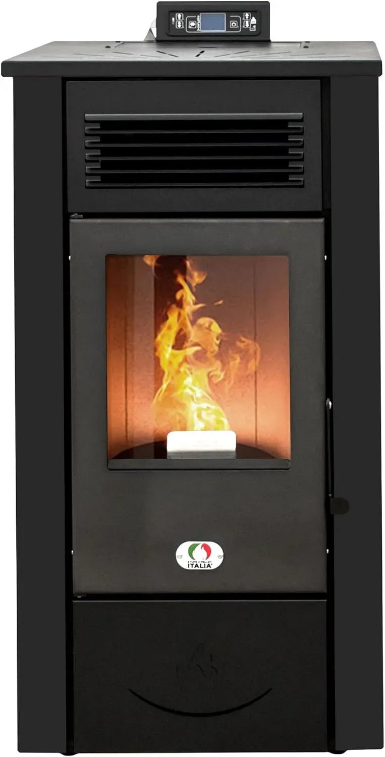 KW 5 15H A PELLET ITALIA Canada 12 KW 5 Stelle, Stufa ad Aria Ventilata Efficienza 91% Scalda 120m² Autonomia 15H Programmabile 5 Velocità e Potenze