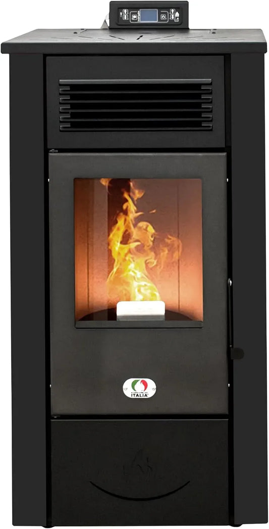 KW 5 15H A PELLET ITALIA Canada 12 KW 5 Stelle, Stufa ad Aria Ventilata Efficienza 91% Scalda 120m² Autonomia 15H Programmabile 5 Velocità e Potenze