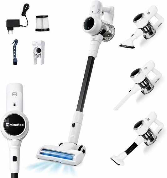 Aspirapolvere, 0,9 L, 315 W, ampio serbatoio, 70 Min di Autonomia, Luce LED