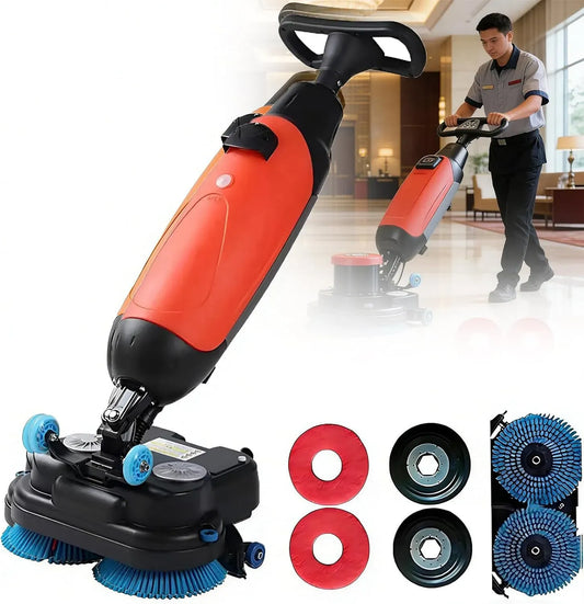 Lavasciuga 12A, 17 pollici, lavatrice/asciugatrice, professionale, rosso, 17' Dual Rotary Walker Cleaner Dryer per uffici