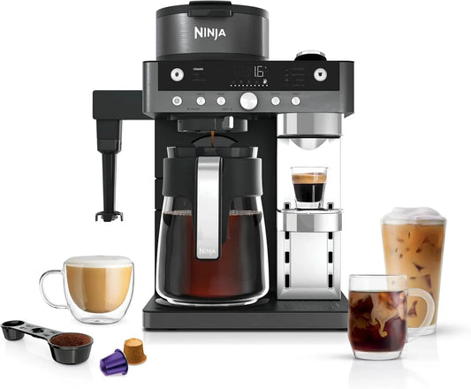 Ninja CFN802EUGM Macchina per caff, macchina da caffè elettrica, per caffè filtrato e in capsule 2 in 1 CFN802EUGM