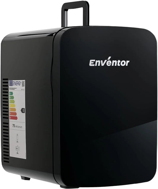 Frigorifero 12V/220V, 15 L, 12 V, nero, apparecchio refrigerante, Enventor 15L 20 Lattine Mini Frigo Nero