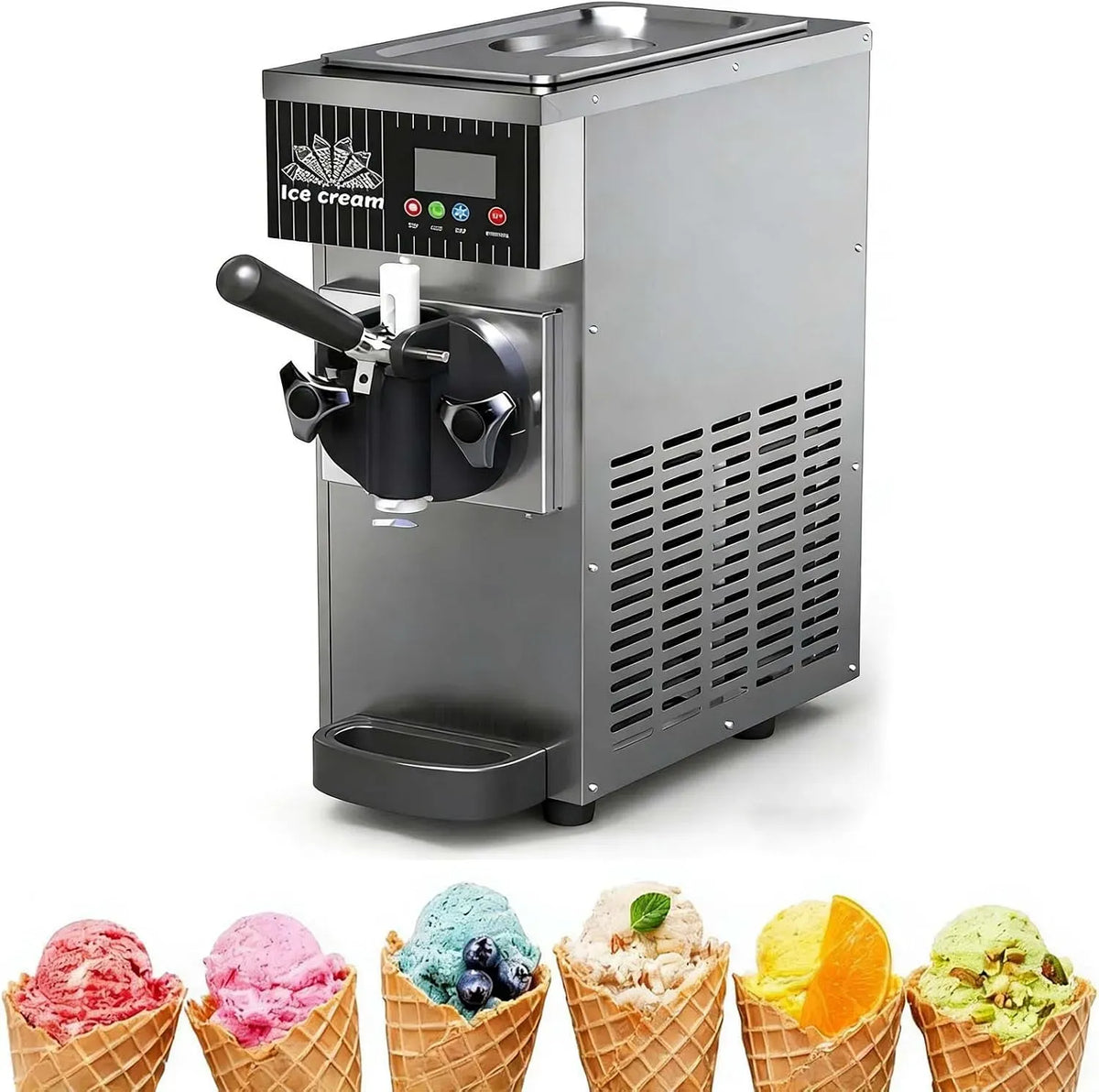 Pannello Lcd E Erogazione Continua, Gray, per Gelatiera Di Livello Professionale, Gelatiera Da Banco Commerciale Con Congelamento Rapido in 10 Minuti