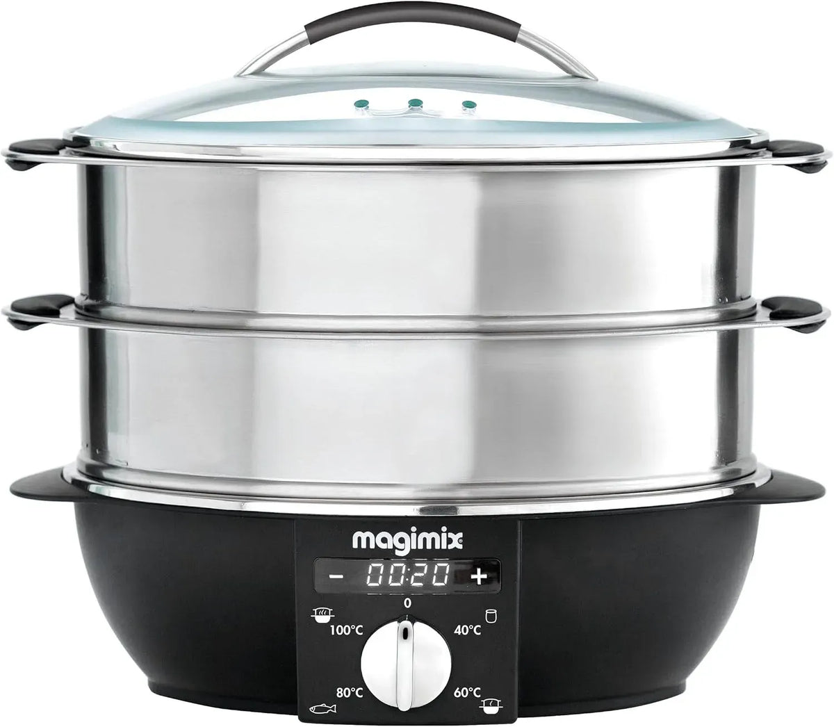 Bollitore elettrico, 12,2 L, 1900 W, 4 programmi, timer, vapore, acciaio inox, magimix Vaporiera multifunzione 12,2 L, Timer Digitale, 5,5 L