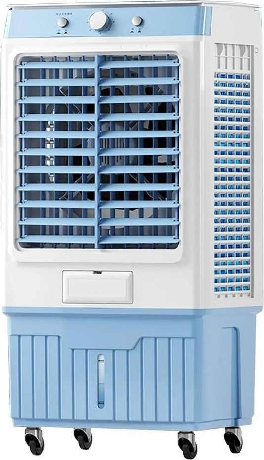 Raffrescatore evaporativo Industriale, per Uso Industriale e Commerciale, Serbatoio da 45 Litri, 3 funzioni in 1, 3 velocità, Oscillazione a 120°