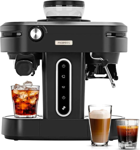 Macchina da caffè, Mcilpoog AC510 3-in-1, ampio serbatoio, vapore, rimovibile