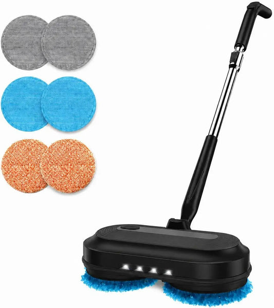 pulitore, 290 ml, ampio serbatoio, senza fili, per pavimenti con spruzzatore d'acqua e faro a LED
