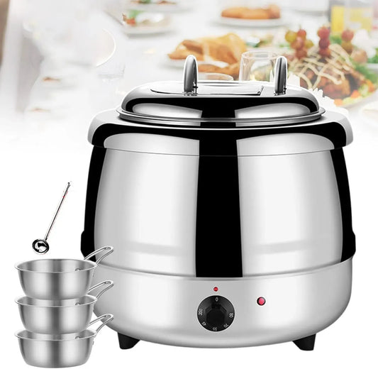 Pentola e padella E 3, 13 L, 35 a 80 °C, professionale, bianco, 1 Cucchiaio da Zuppa Ciotol, Scaldazuppa l ttrico da 1 Litri