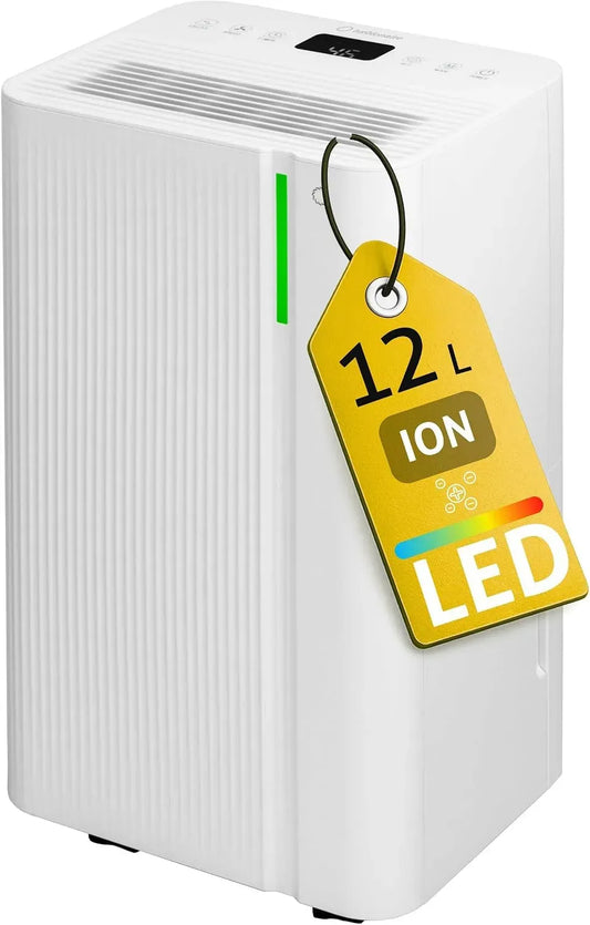 Deumidificatore LEVI 12 12L/24h, ruote di trasporto, timer, Adatto fino a 20㎡