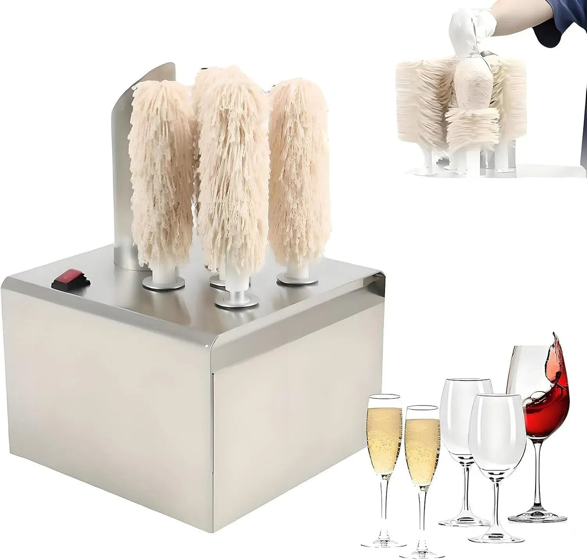 Macchina per Lucidare, 1200 W, professionale, per Lucidare Bicchieri da Vino Elettrica da 1200W